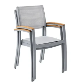 Garden FLAIR Stapelstuhl Garten SALZBURG 88 cm Alu /hellgrau