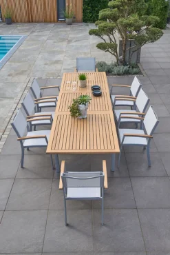 Garden FLAIR Stapelstuhl Garten SALZBURG 88 cm Alu /hellgrau