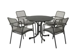 Garden FLAIR Stapelstuhl Garten REPTON ROPE 2er Set anthrazit /hellgrau