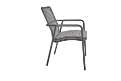 Garden FLAIR Stapelstuhl Garten REPTON ROPE 2er Set anthrazit /hellgrau