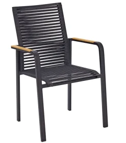 Garden FLAIR Stapelstuhl Garten LEIF schwarz /Rope