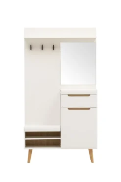 Garderobe SVANTE_TORGE 107 x 197 cm weiß/braun