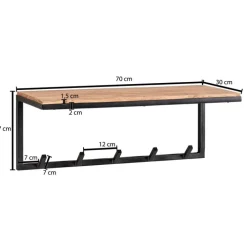 Garderobenleiste 70 x 27 cm Akazie