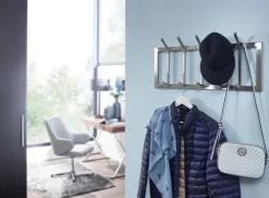 Garderobenleiste 65 x 30 cm Silberfarbig