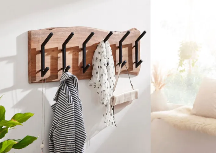 Garderobenpaneel 100 x 29 cm Akazienholz massiv