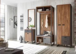 Garderobenpaneel DETROIT 90 x 138 cm Spiegelglas/braun/anthrazit