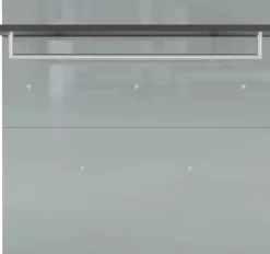 Garderobenpaneel LEVIN 97 x 96 cm Glasfront Silbergrau/Graphit