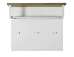 Garderobenpaneel MUNDI 83 x 71 cm Weiß Hochglanz/Eiche-Riviera-Dekor