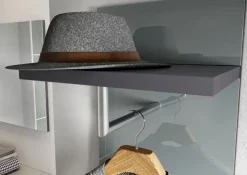 Garderobenpaneel SIRIANO 39 x 190 cm silbergrau/ anthrazit