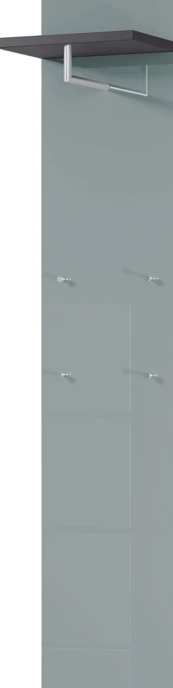 Garderobenpaneel SIRIANO 39 x 190 cm silbergrau/ anthrazit