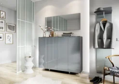 Garderobenpaneel SIRIANO 39 x 190 cm silbergrau/ anthrazit