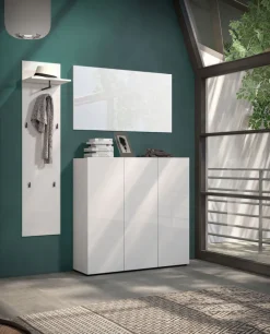 Garderobenpaneel VERONA 40 x 170 cm weiß Lack Dekor