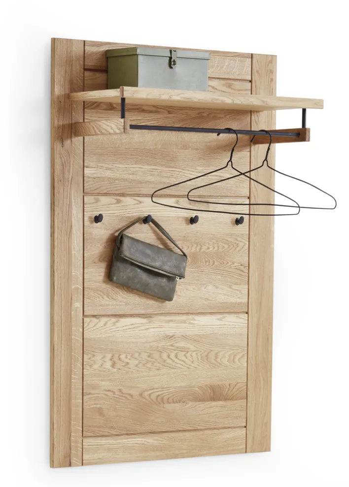 Garderobenpaneel JURIA 80 x 120 cm Eiche massiv