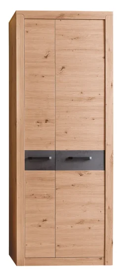 Garderobenschrank 77 x 202 x 38 cm Holznachbildung balkeneiche