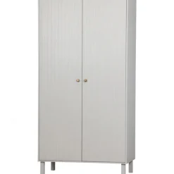 Garderobenschrank MADU 100 x 195 cm cloud grey/goldfarbig