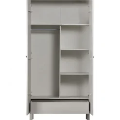 Garderobenschrank MADU 100 x 195 cm cloud grey/goldfarbig