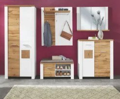 Garderobenschrank MATERIO 80 x 198 cm braun/weiß