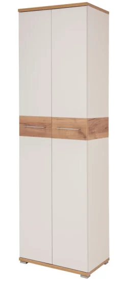 Garderobenschrank THEO Weiß/ Navarra Eiche NB