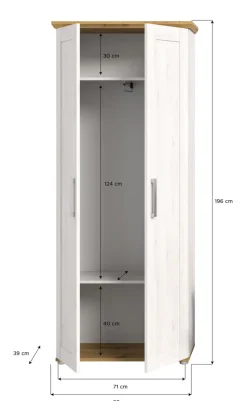 Garderobenschrank VERONA Sibiu Lärche / Artisan Eiche NB