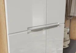 Garderobenschrank LEVI 60 x 198 cm weiß Hochglanz/braun