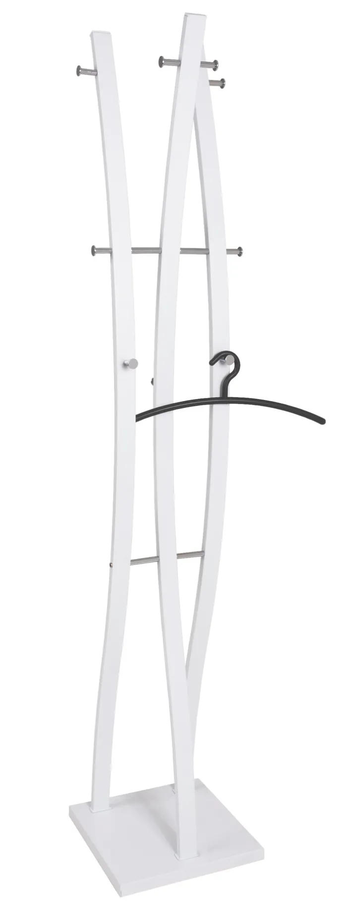 Garderobenständer BENNO 35 x 180 x 35 cm Chrom weiß