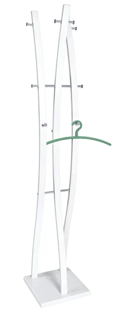 Garderobenständer BENNO 35 x 180 x 35 cm Chrom weiß