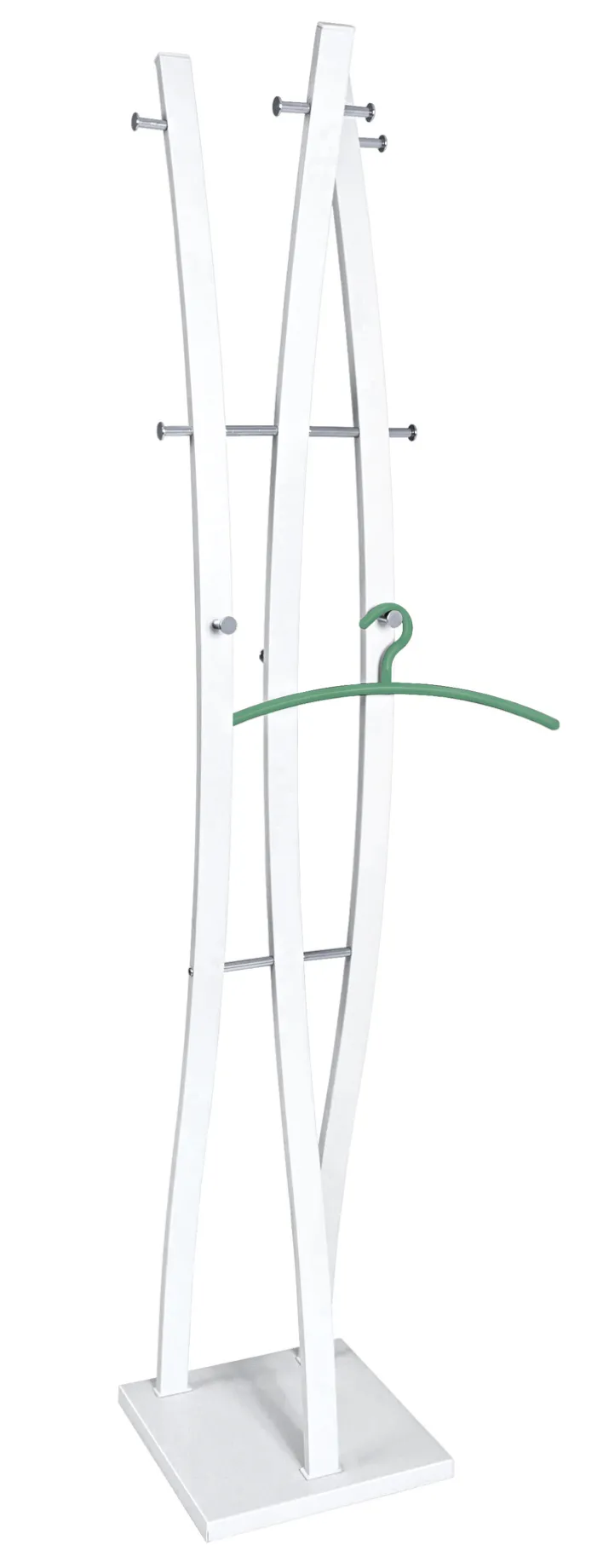 Garderobenständer BENNO 35 x 180 x 35 cm Chrom weiß