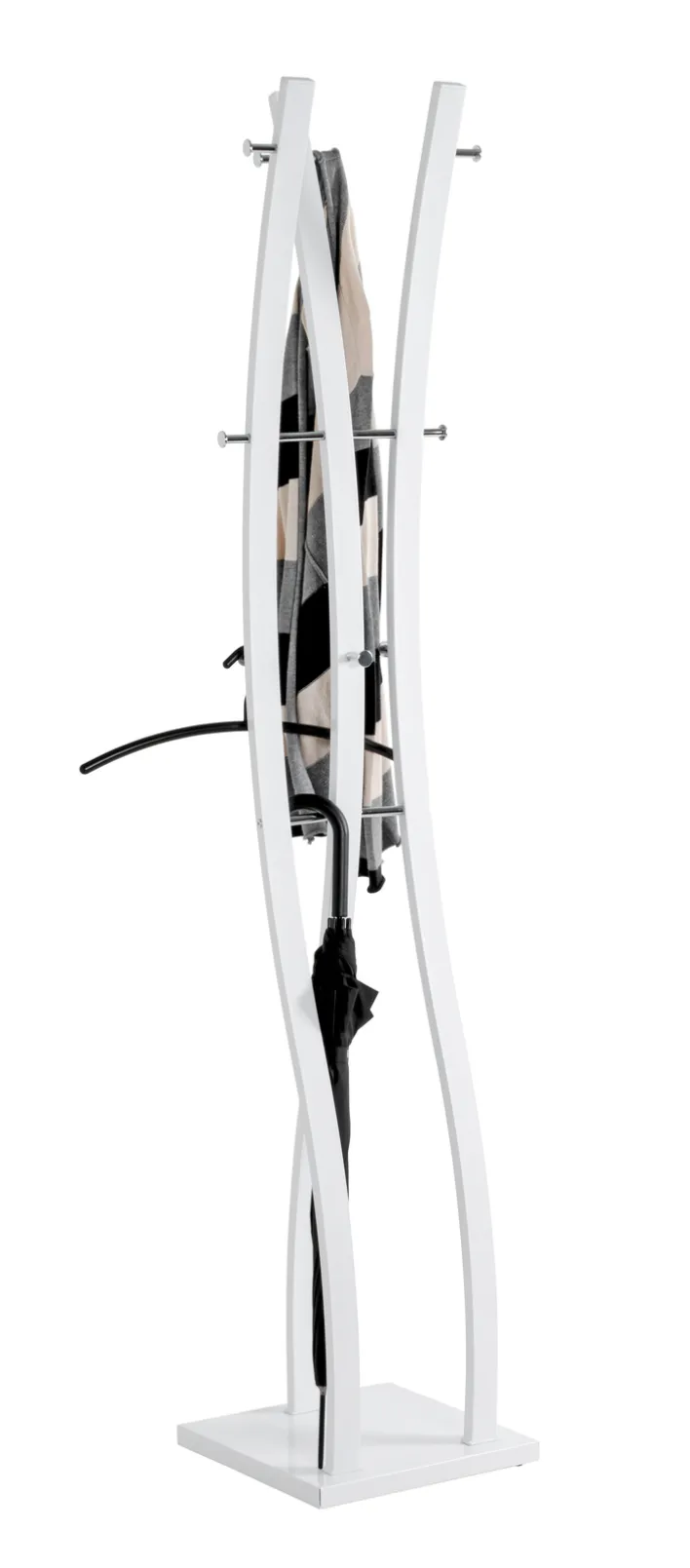 Garderobenständer BENNO 35 x 180 x 35 cm Chrom weiß