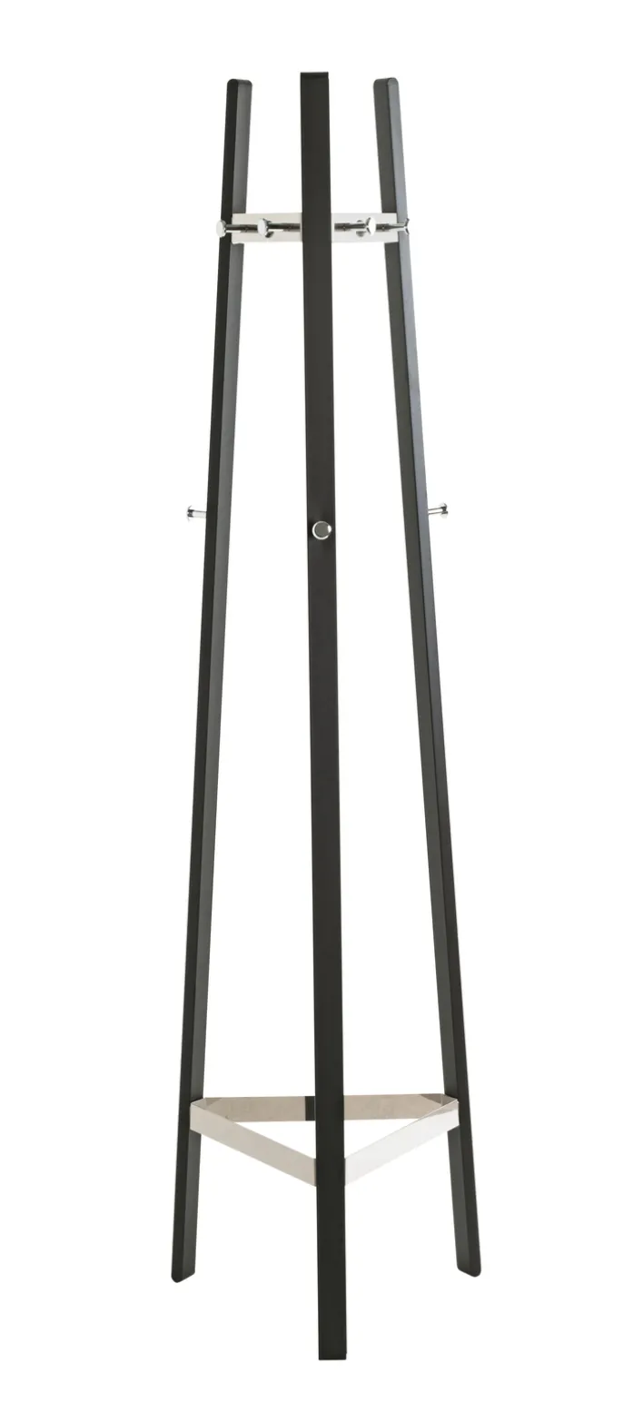 Garderobenständer PAUL 47 x 177 cm Metall Chrom/schwarz