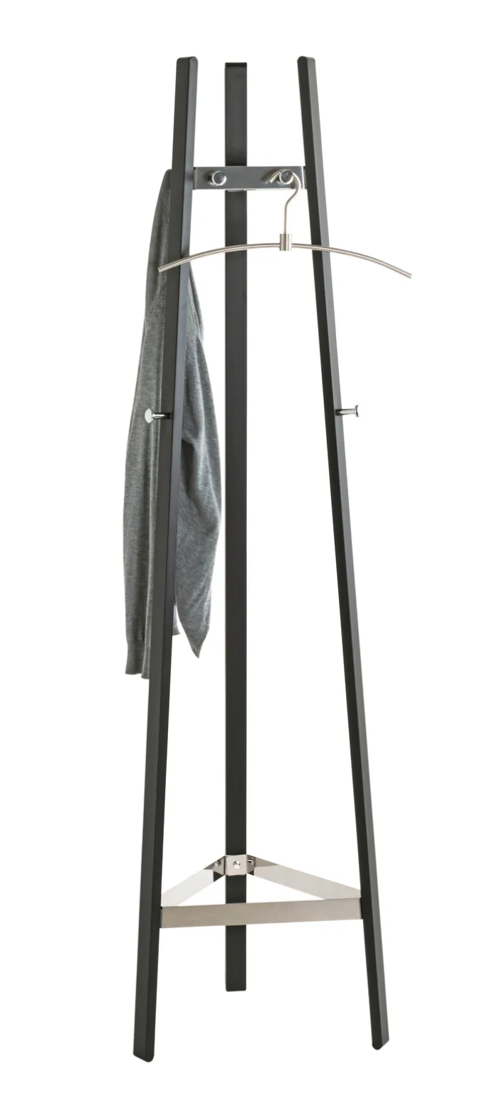 Garderobenständer PAUL 47 x 177 cm Metall Chrom/schwarz