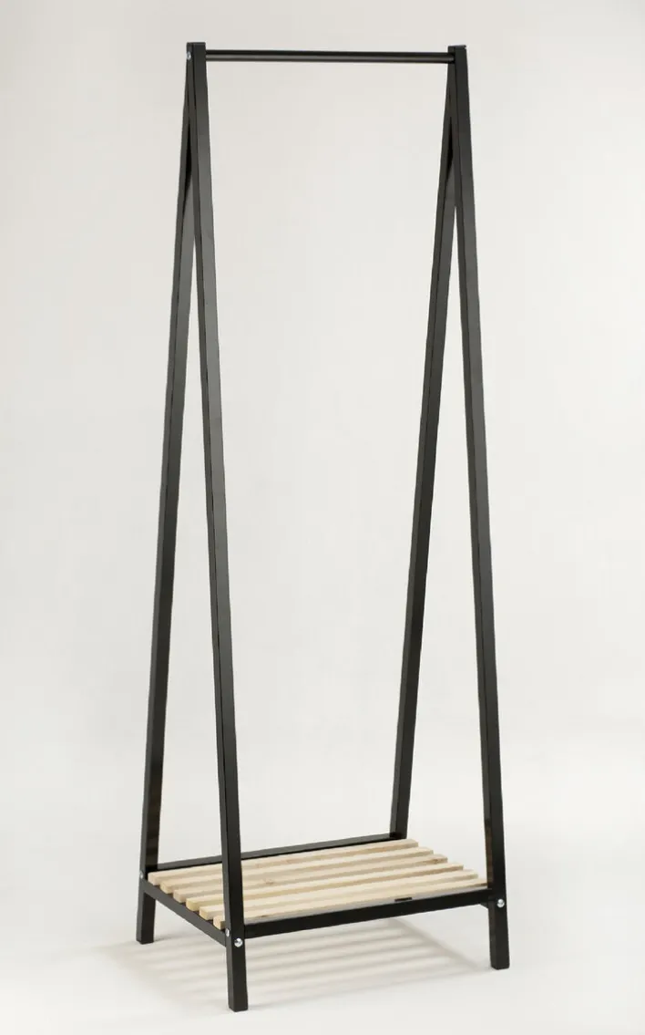 Garderobenständer WALTER 42 x 53 x 162 cm Metall schwarz