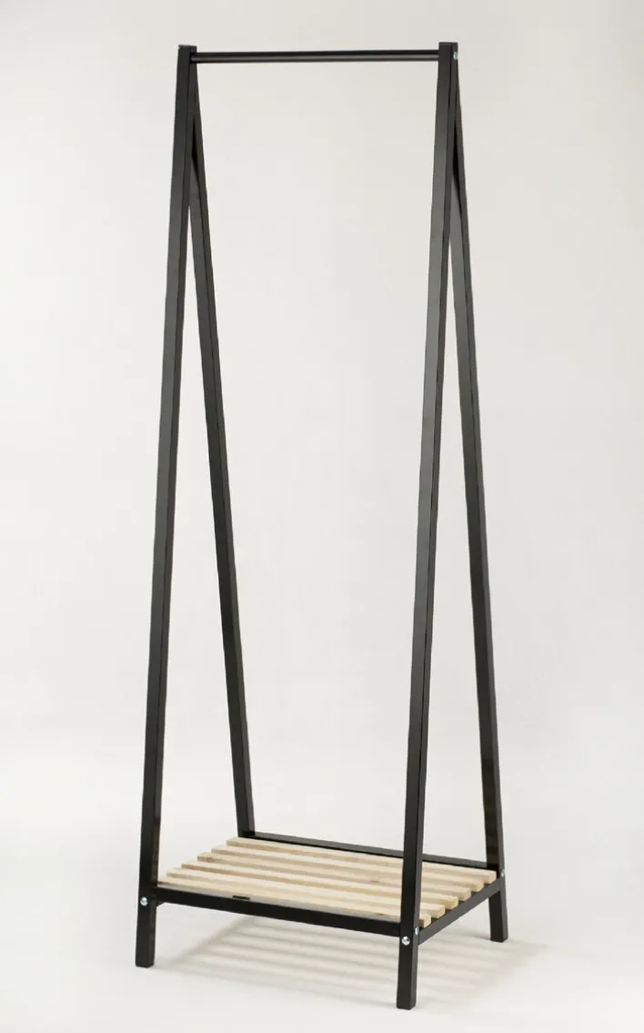 Garderobenständer WALTER 42 x 53 x 162 cm Metall schwarz