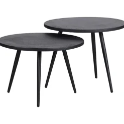 Garten Beistelltisch SUZE 2-teilig schwarz