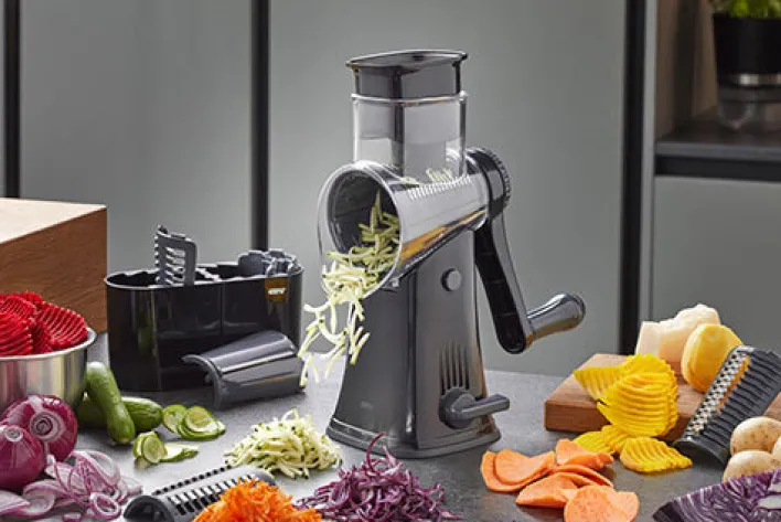 GEFU Trommelreibe CLICK 12,5 x 28 x 23,5 cm Kunststoff schwarz