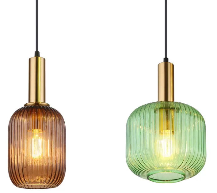 GLOBO Balkenpendel NORMY 4-flg messingfarbig /mehrfarbig