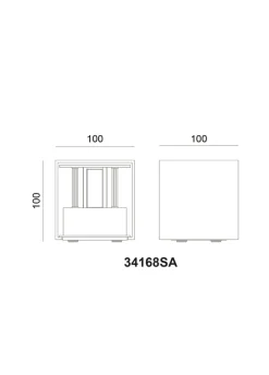 GLOBO LED Außenwandleuchte VERONIKA 10x10 cm sandfarbig