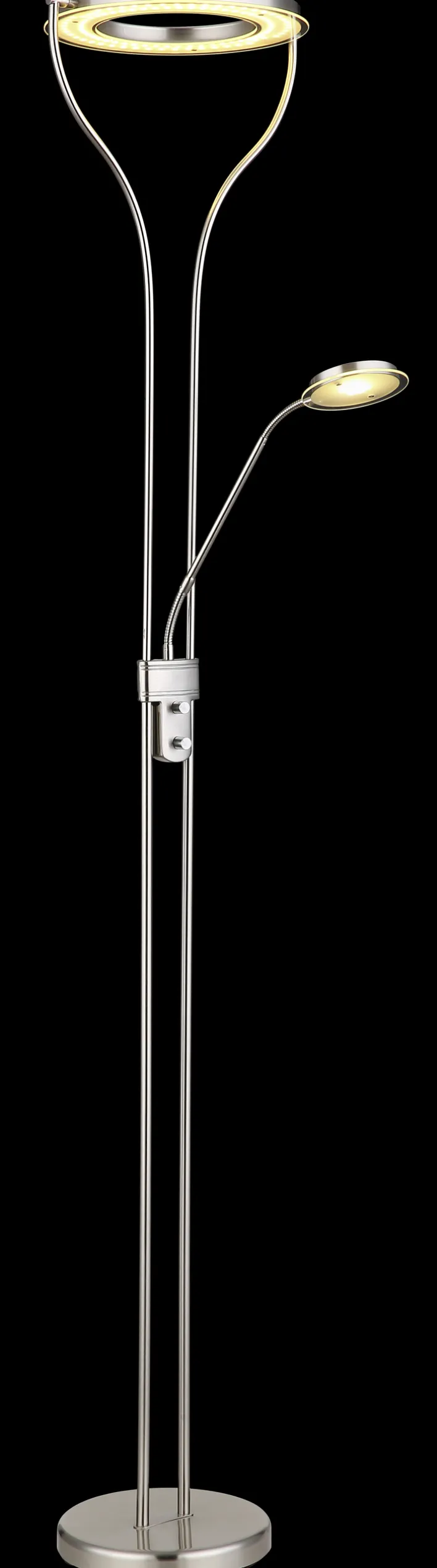 GLOBO LED Deckenfluter EBRO 2-flg nickelfarbig