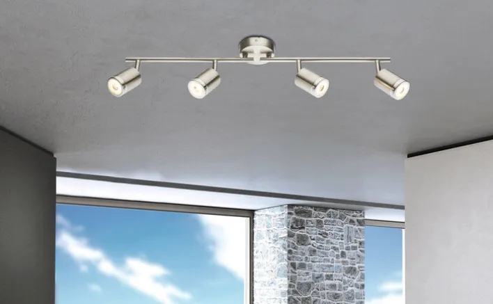 GLOBO LED Deckenlampe COMORE 4 Spots nickelfarbig