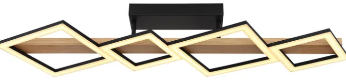 GLOBO LED Deckenlampe DUSTIN 92 x 30 cm Holzoptik