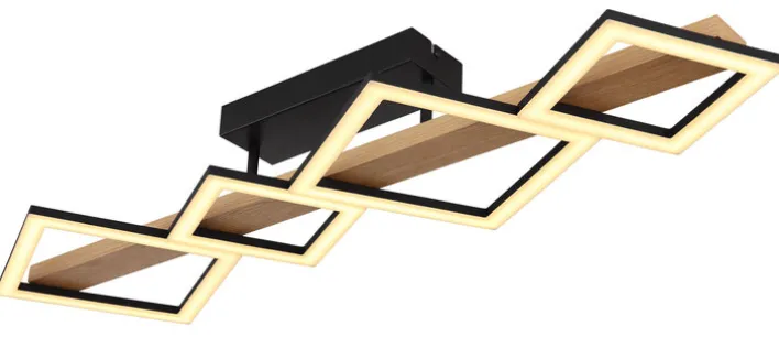 GLOBO LED Deckenlampe DUSTIN 92 x 30 cm Holzoptik