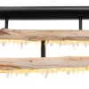 GLOBO LED Deckenlampe FELICITAS 100 cm schwarz /Holz
