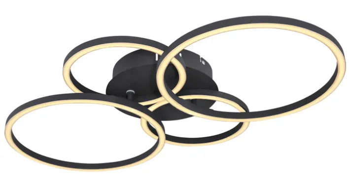 GLOBO LED Deckenlampe KENDY 65,5 x 40,6 cm schwarz