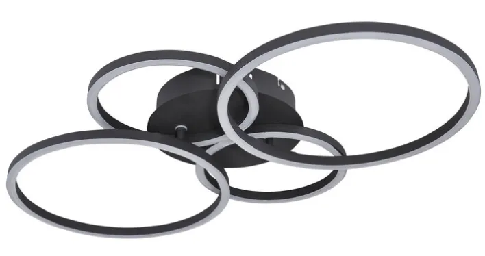 GLOBO LED Deckenlampe KENDY 65,5 x 40,6 cm schwarz