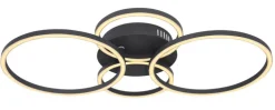 GLOBO LED Deckenlampe KENDY 65,5 x 40,6 cm schwarz