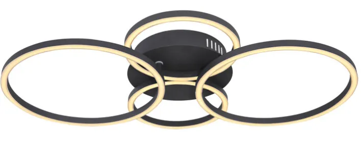 GLOBO LED Deckenlampe KENDY 65,5 x 40,6 cm schwarz