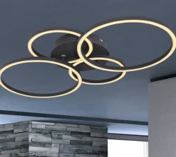 GLOBO LED Deckenlampe KENDY 65,5 x 40,6 cm schwarz