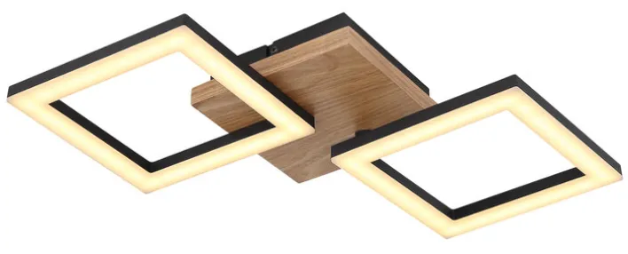 GLOBO LED Deckenlampe KERRY 46 x 22 cm Holzoptik
