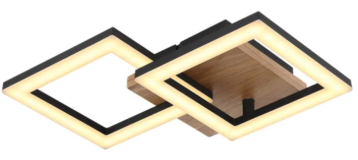 GLOBO LED Deckenlampe KERRY 46 x 22 cm Holzoptik