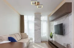 GLOBO LED Deckenlampe KERRY 46 x 22 cm Holzoptik