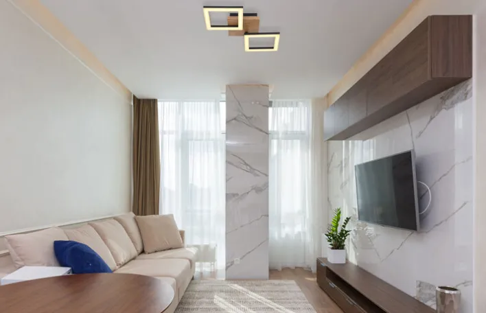 GLOBO LED Deckenlampe KERRY 46 x 22 cm Holzoptik